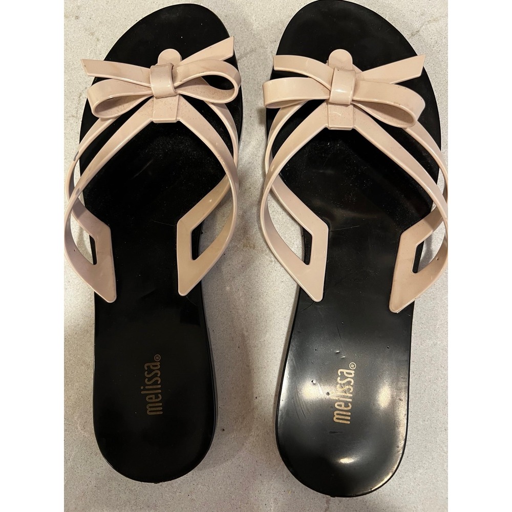 Melissa bow jellies thong Sandals Sz 9